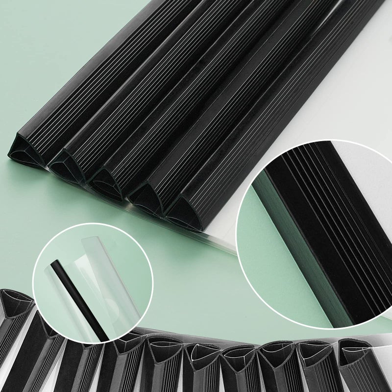 JOERSH 10Pcs Clear Report Covers with Sliding Bar, 40 Sheet Capacity Plastic Binder Paper Protector, Report Folders with Clear Cover for Resume File Documents, Black - Image 4